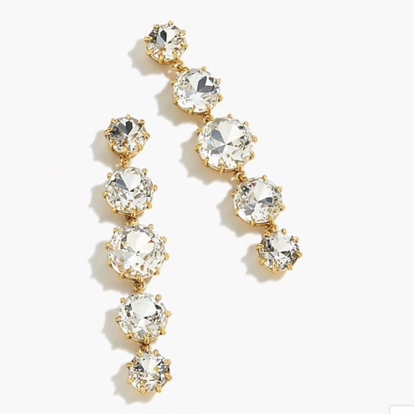 J Crew Crystal Drop Statement Earrings - Picture 3 of 4